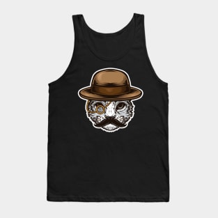 cute cat with mustache and hat Tank Top